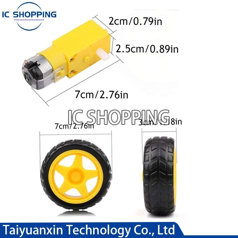 10 stücke DC Motor Rad TT Motor 3-6 v Welle Getriebe Motor Unterstützung Elektrische Reifen Teile für Arduino Roboter intelligente Auto Modell DIY – Detail 4