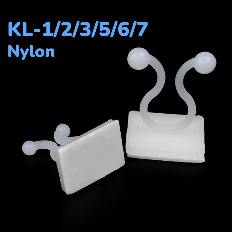 White Nylon U Ring KL-1/2/3/5/6/7 Plastic Wire Cable Ball Crimp Clip Clamp Mounting Twist Tie