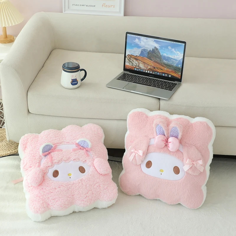 Sanrio Cartoon Anime My Sweet Piano Fluffy Cushion Cute Soft My Melody Sofa Cushion Square Round Home Decor Gifts For Girl