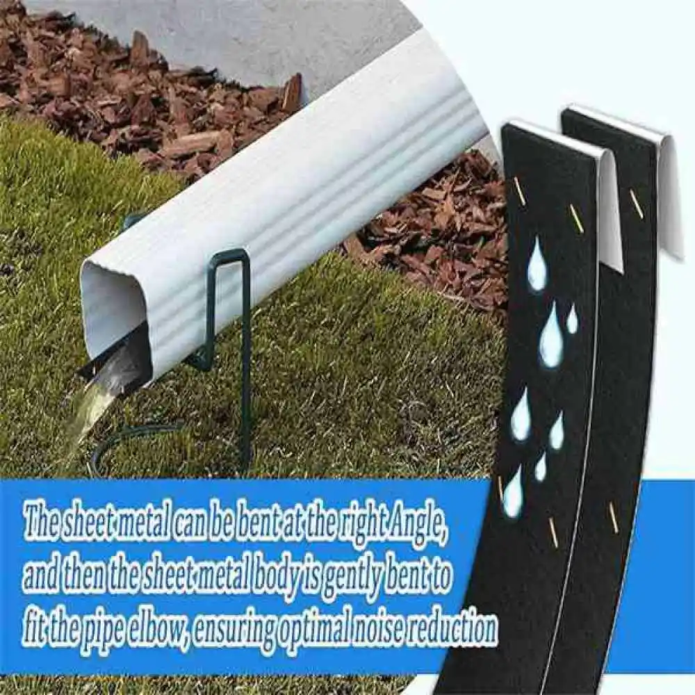 Upgraded Gutter Downspout Soundproof Metal Cotton Composite Noise Buffer Roof Rain Drainage System Pipe Accessory