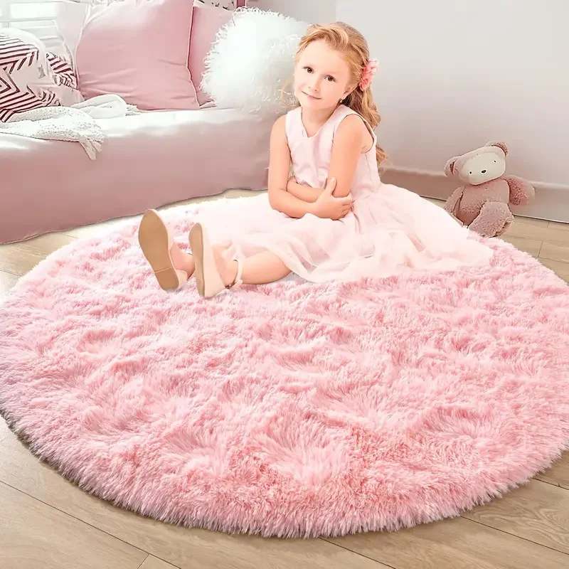 VIKAMA Simple Pink Girly Heart Plush Carpet Bedroom Bed Blanket Room Full Of Easy To Care Carpet Cute Princess Carpet Home Decor