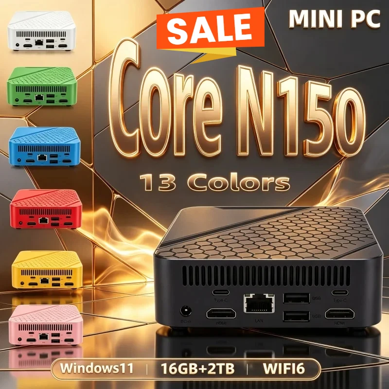 2026 Mini PC Intel Core I9 N150 Windows 11 Small Pocket Cmputer 16GB RAM 1/2TB SSD WIFI6 BT5.2 4K Desktop PC Gaming Computer