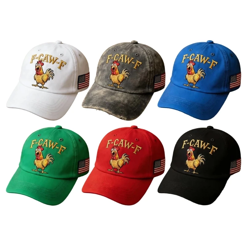 X5XA Comfortable Cotton Sun Hat With Fun Rooster Pattern Size Fit Most