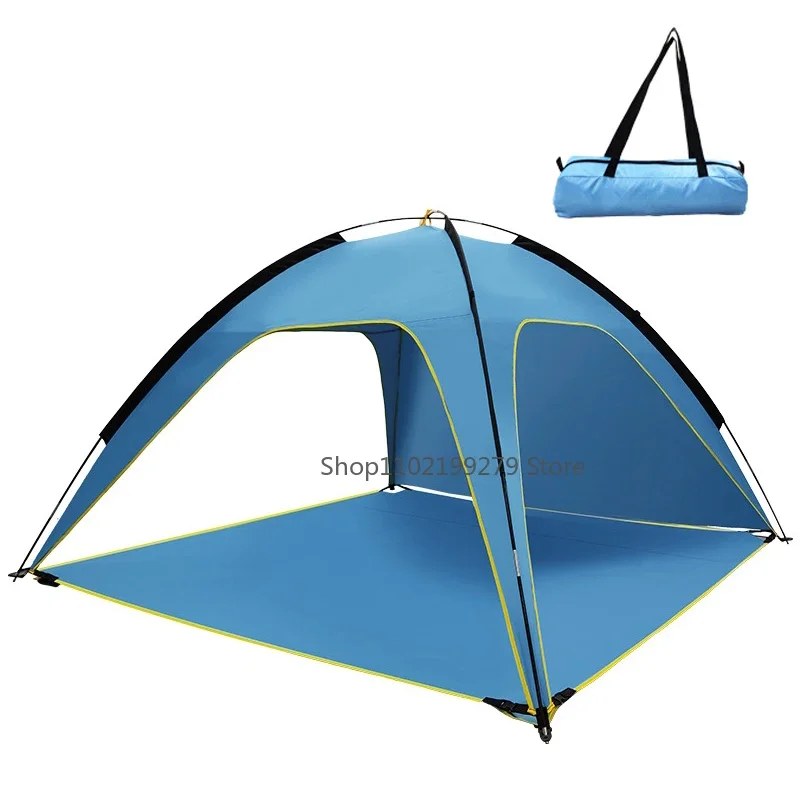 خيمة شاطئ سريعة الفتح أوتوماتيكية، خيمة مأوى للشمس، خفيفة الوزن للتخييم في الهواء الطلق، ثلاثة خيام واسعة وجيدة التهوية