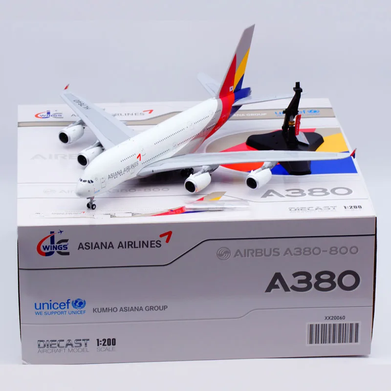 XX20060 Alloy Collectible Plane Gift JC Wings 1:200 Asiana Airlines 'StarAllianc' Airbus A380 Diecast Aircraft Jet Model HL7640