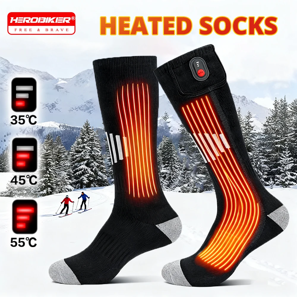 

Носки с подогревом, ветрозащитные, водонепроницаемые, 5000 мАч, USB перезаряжаемые носки с подогревом для длительных часов, лыжного снегохода