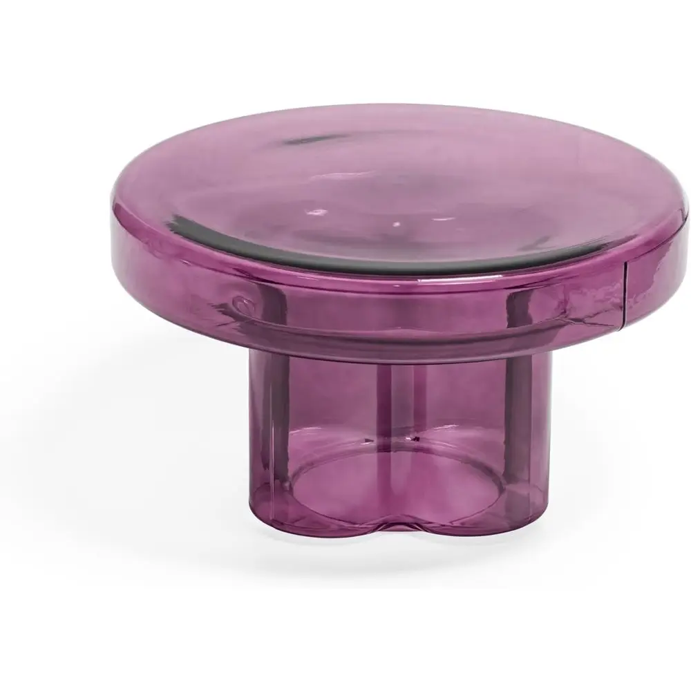 

Contemporary Tempered Glass End Table - Grey Green, 14.96 Diameter, 21.65x12.6