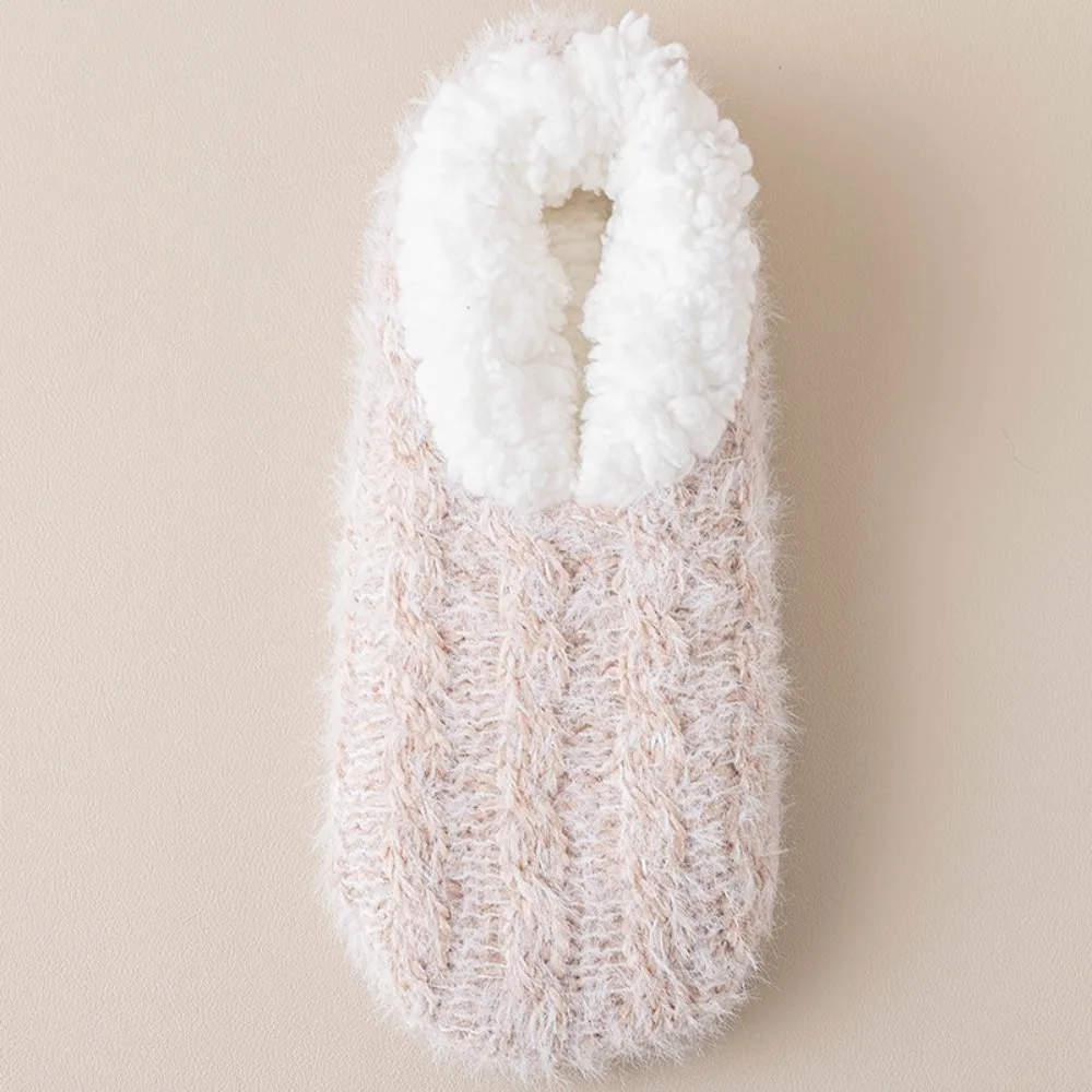 

Warm Thickened Lamb Velvet Socks Anti-Slip Solid Colors Floor Socks Indoor Low Tube Winter Socks Men