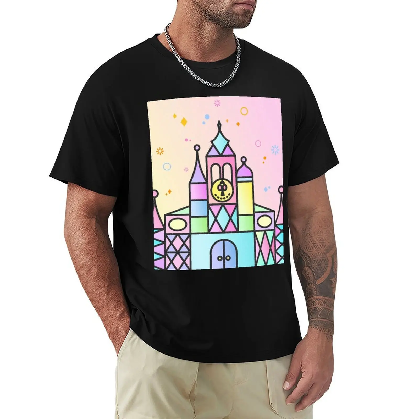 It's a Small World After All Colourful Castle T-Shirt Holiday Simple Tee Shirt