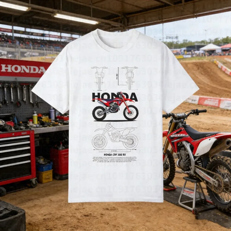 

Летняя футболка Honda Fashion Moto 2025-26 с графическим принтом, 100% хлопок, свободный крой, повседневная, удобная и дышащая