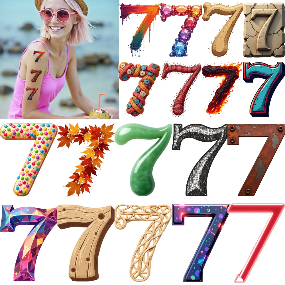 

28 шт., временные татуировки, семь дизайнов, мультяшные цифры, художественные временные татуировки, наклейки для плеч, мальчиков и детей