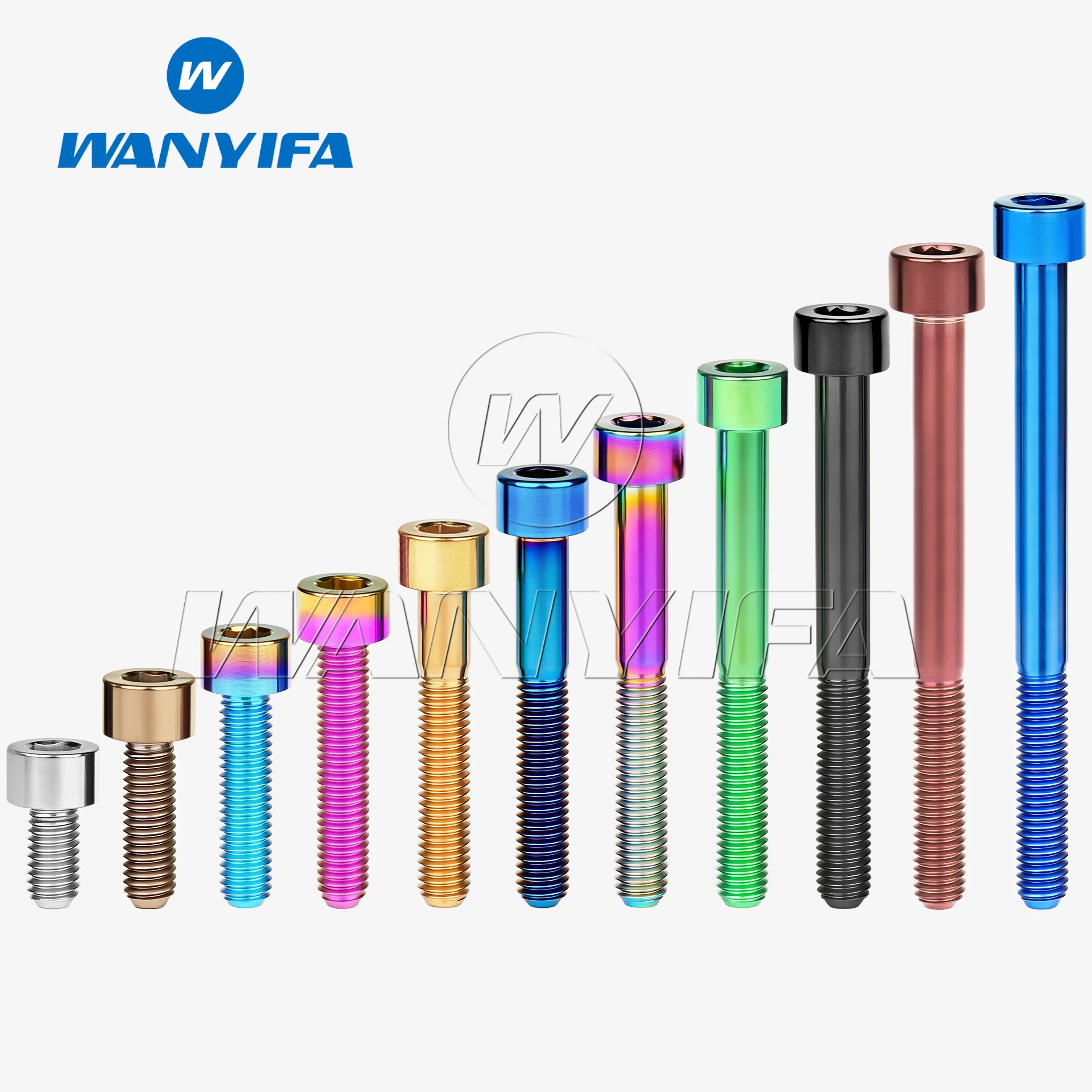Wanyifa Titanium Bolt M5 x 10 12 16 18 20 23 25 30 35 40 45 50 55 60mm Allen Key Square Head Screw for Bicycle Stem Seatpost