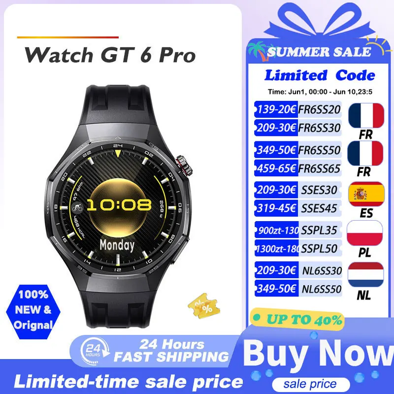 Montre connectée HUAWEI WATCH GT 6 Pro 2025, écran AMOLED 1,47 pouces, autonomie de 21 jours, HarmonyOS 6.0, NFC, appels Bluetooth, HUAWEI WATCH GT 6Pro