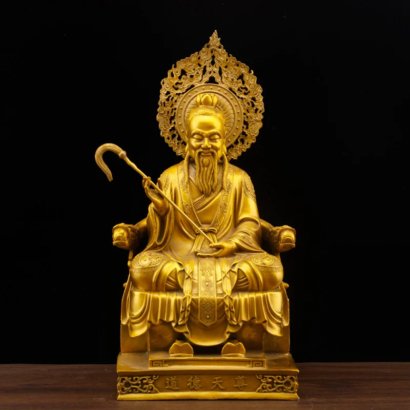 Pure Copper Ornaments Of The Three Immortals: Tai-Shang Lao-Jun, Yuan Shi -, Ling Bao -, And Dao De Tian-Zun, Stat