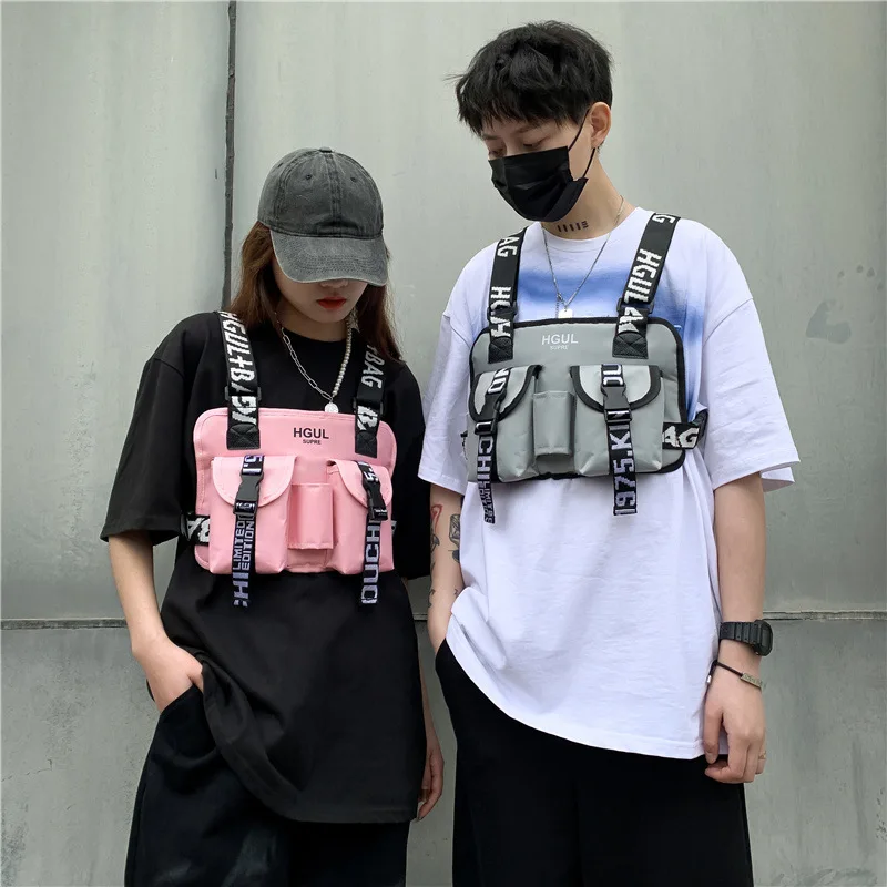 

Hip Streetwear Chest Rig Bags for Men New Trend Multifunction Tactical Vest Packs Unisex Travel Waist Pack Male dDesigner Bag