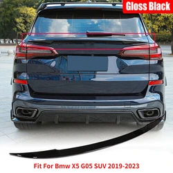 Fit For Bmw X5 G05 SUV 2019-2023 Glossy Black Rear Middle Spoiler Trunk Wing Lip Trim Tail Car Accessories Refit