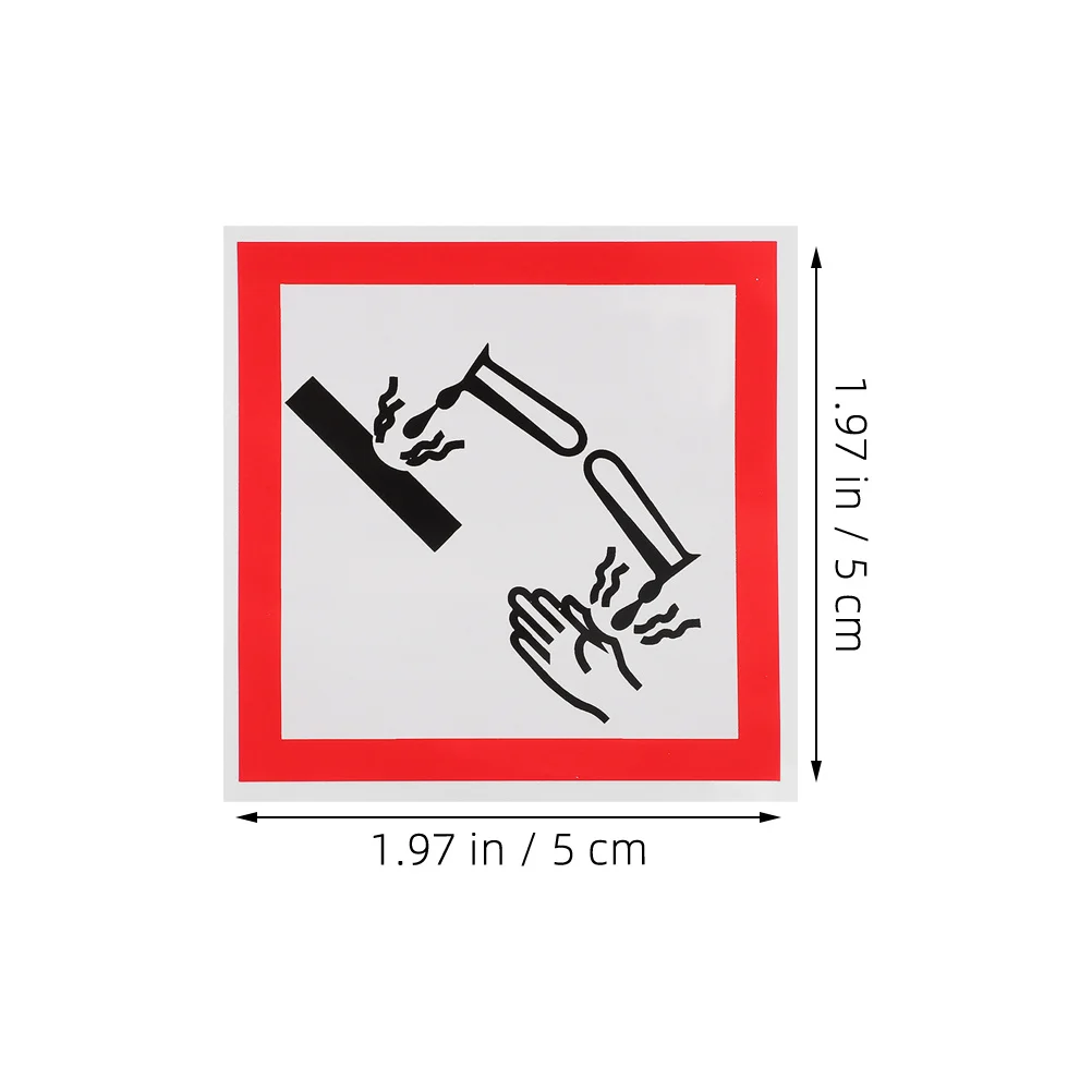 6 قطعة ملصق ملصق أمان مقاوم للتآكل علامات تحذير ذاتية اللصق من مادة PVC المتينة لمصنع مختبر المواد الكيميائية #4