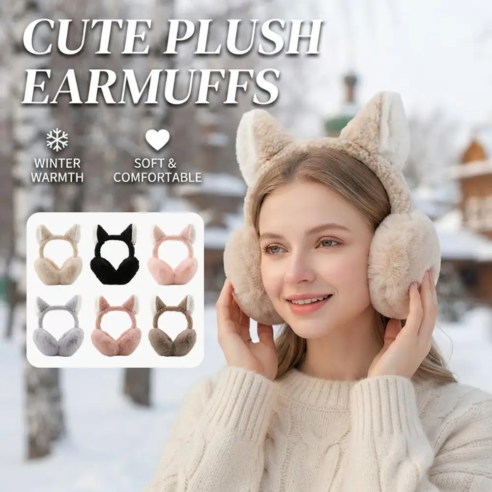 Fashion Winter Warm Earmuffs Fluffy Ear Muff for Women Solid Soft Plush Earmuffs Girls Boys Cold Weather Ear Warmer Earflaps