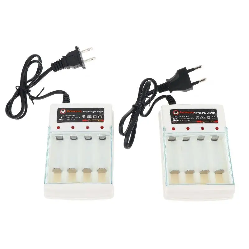 4 Slot 1.2V AA AAA Battery Charger With Cover Independent Charging EU/US Plug For Rechargeable Batteries