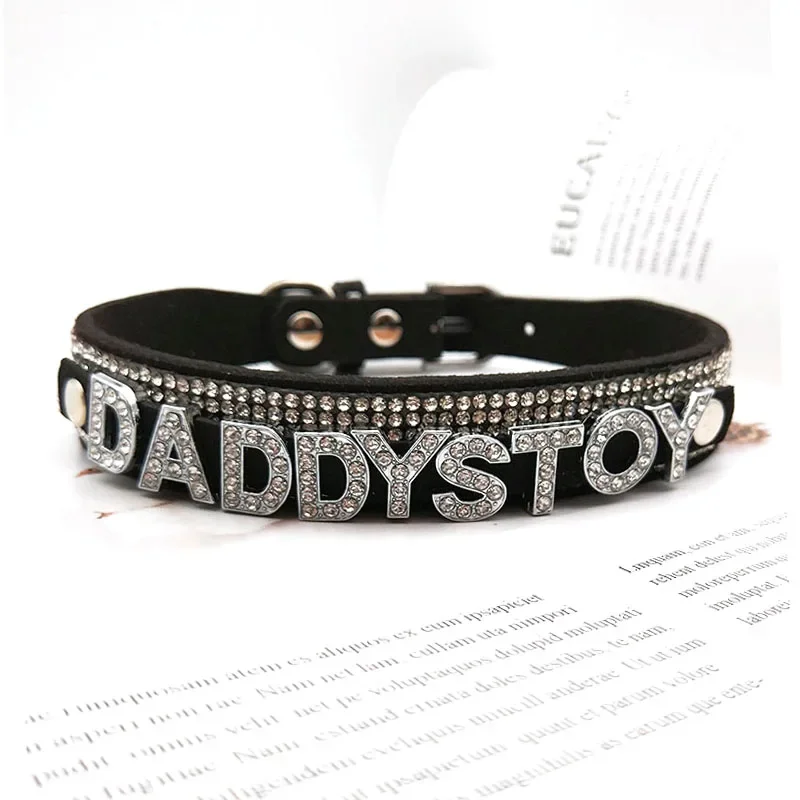 Collar gótico con letras de Diamante para mujer, gargantilla de juguete, nombre personalizado, palabra, Cosplay, joyería, regalo