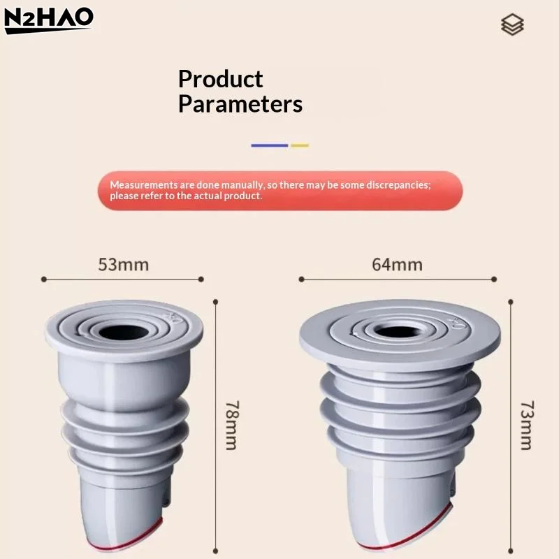 Silicone Bathroom Sewer Seal Ring Kitchen Sink Sewer Pipe Plug Washing Machine Anti-odor Leakage Floor Drain Seal Connector Plug