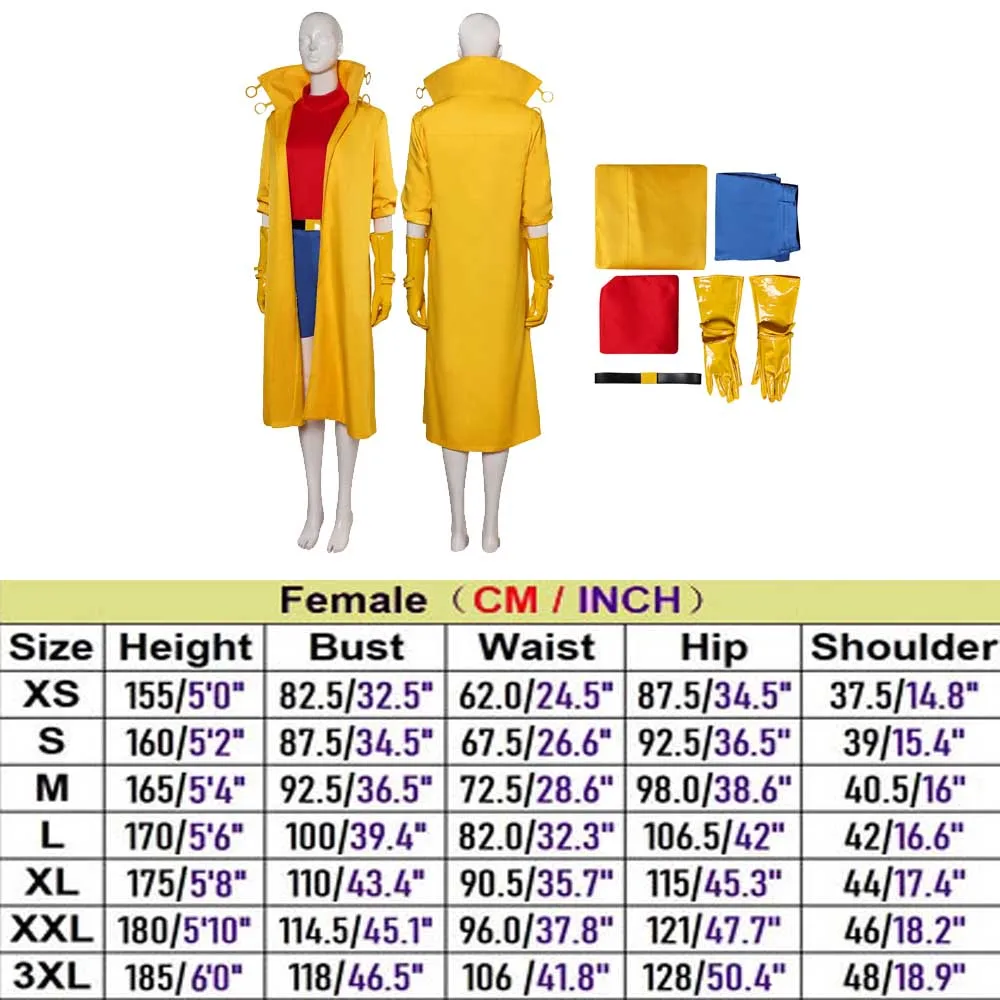 Female Jubilee Cosplay Costume Disguise Cartoon X 97 Roleplay Superhero Fancy Adult Coat Pants Shirt Outfit Halloween Party Suit