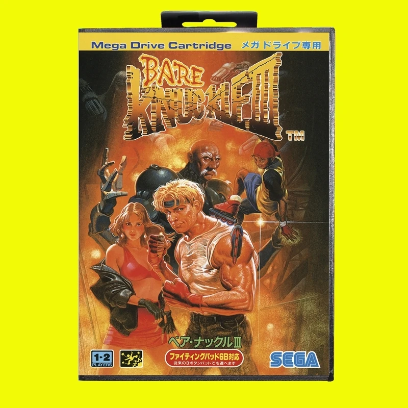 Bare Knuckle 3 MD Game Card 16 Bit JAP Cover for Sega Megadrive Genesis Video Game Console Cartridge