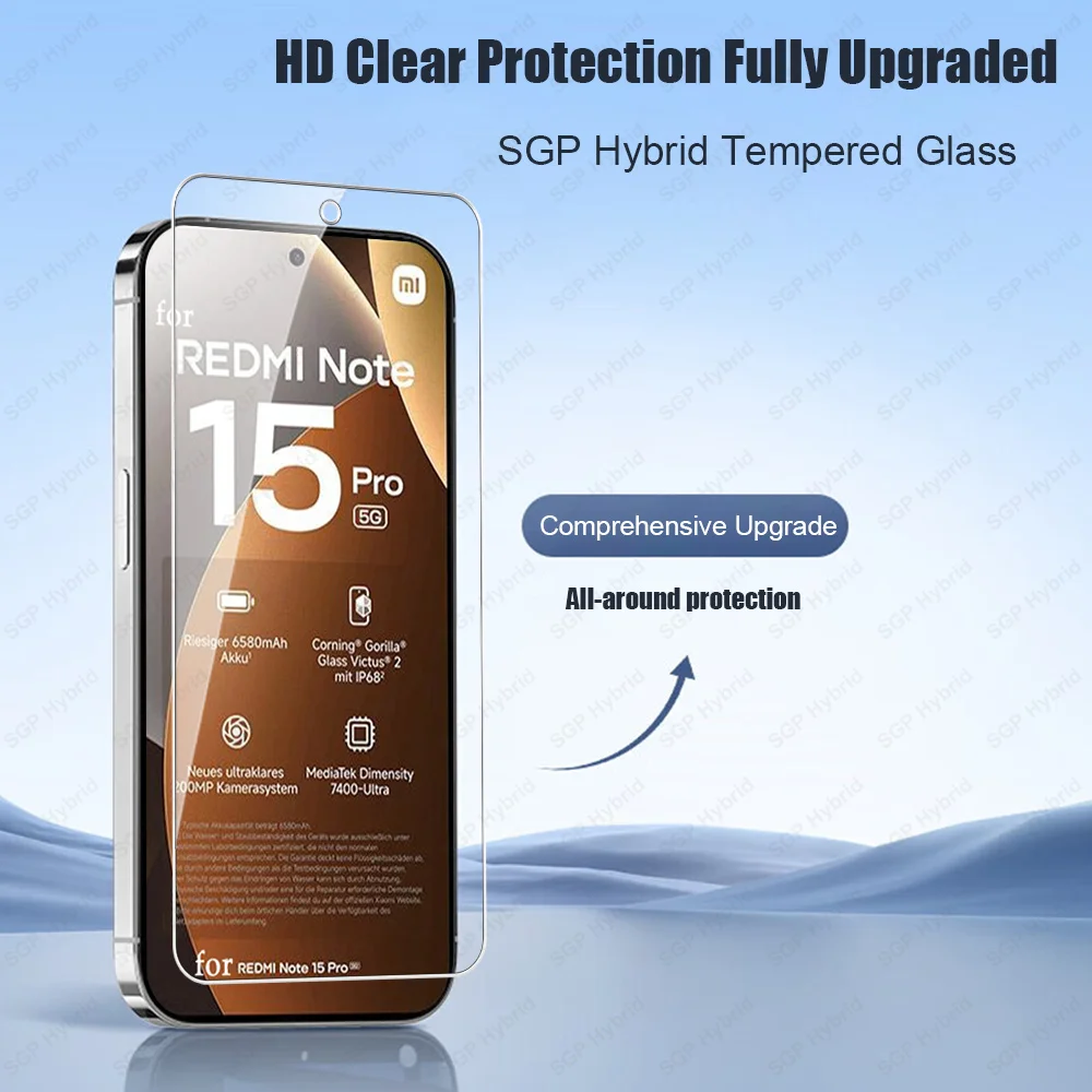 Clear Tempered Glass For Xiaomi Redmi Note 15 Pro 5G Screen Protector 3D Camera Back Cover Redmi Note 15 Pro Global Lens Film