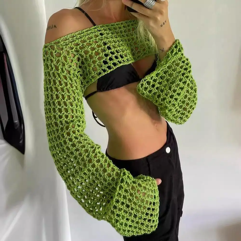 

Colorblo Hollow Knit сексуальные ort Tirts женские топы для косплея длинный све аниме костюм одежда без бренда зарегистрированная торговая марка