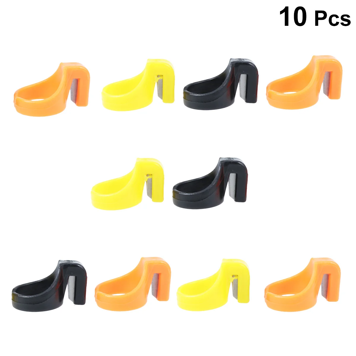Anneau de coupe de fil à coudre ABS en acier inoxydable de qualité supérieure, outil de doigt multifonctionnel pour la coupe à la maison et à l'extérieur Orange 10 pièces