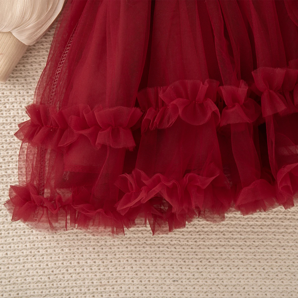 فستان الأميرة الجديد للفتيات الصغيرات من الشيفون الأحمر للربيع والخريف، ملابس أطفال بفيونكة حلوة للأطفال من عمر 6 أشهر إلى 3 سنوات #6