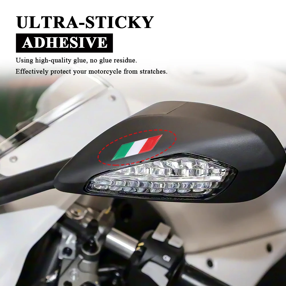 3D Resin Motorcycle Stickers For Ducati Panigale V2 V4  Street Fighter V4S Multistrada V4 Italy Flag Emblem Decals Accessories