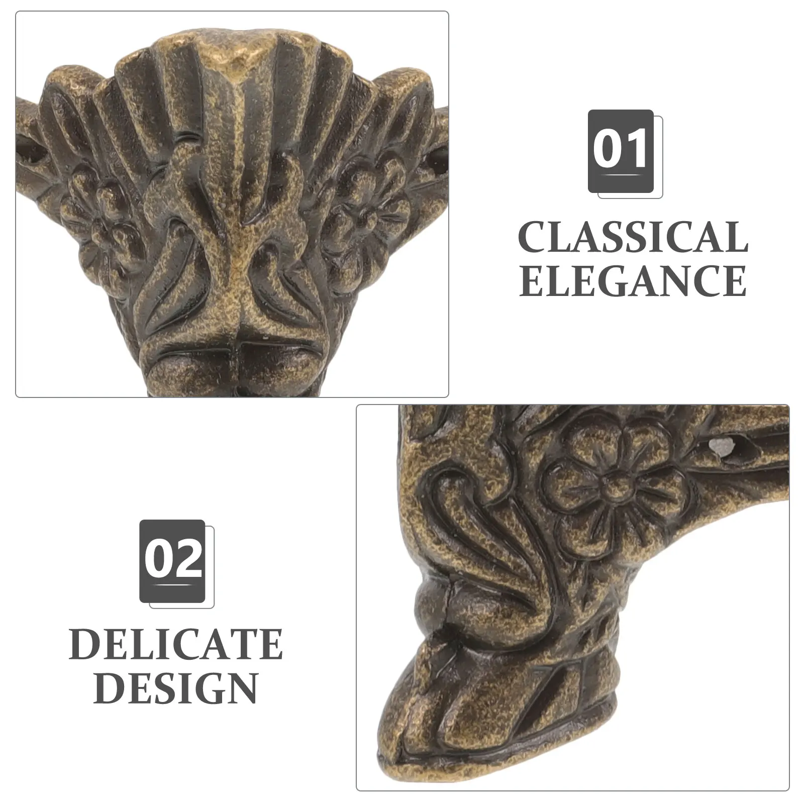 

8pcs Decorative Feet Base Corner Wood Case Protector Legs Metal Box Corners Zinc Alloy Durable Wooden