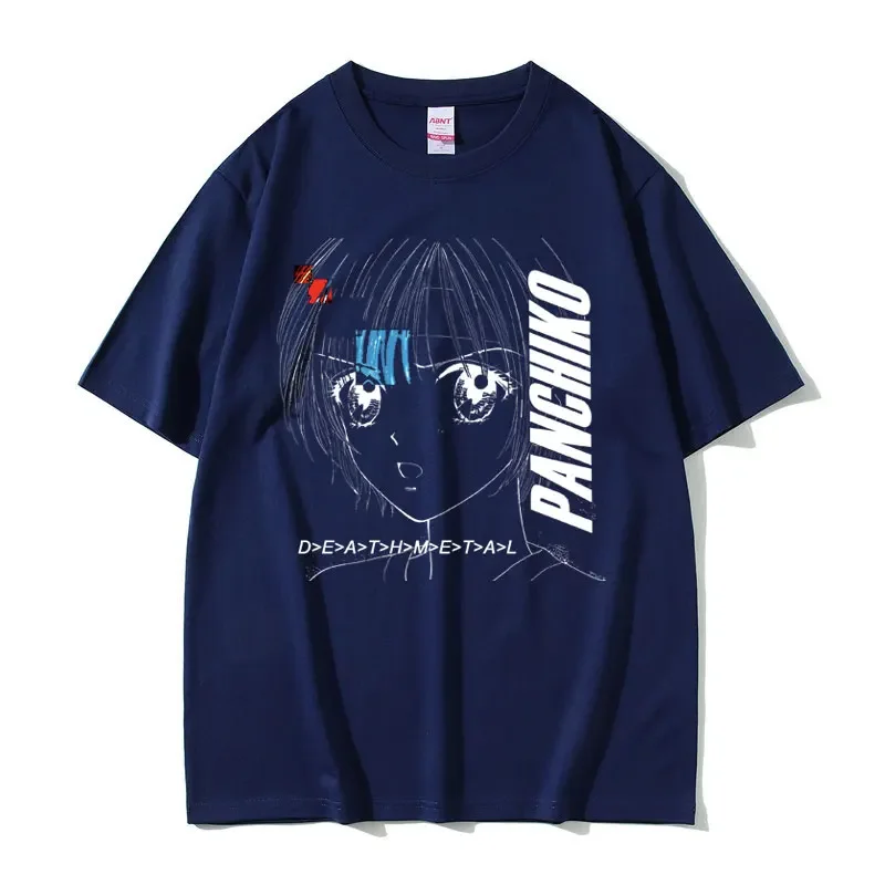 Dethmetal Panchiko Anime Grafik T-Shirt für Männer und Frauen Vintage Manga Kurzarm Y2K Japanischer Cartoon Streetwear Unisex Casual Tee – Detail 9