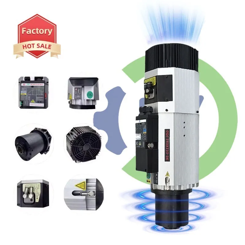 CNC  HighSpeed Bt40 Atc Spindle Motor With Vfd 9kw Iso30 air Cooling Hsk63  Encoder Wood Working Spindle for General Machining