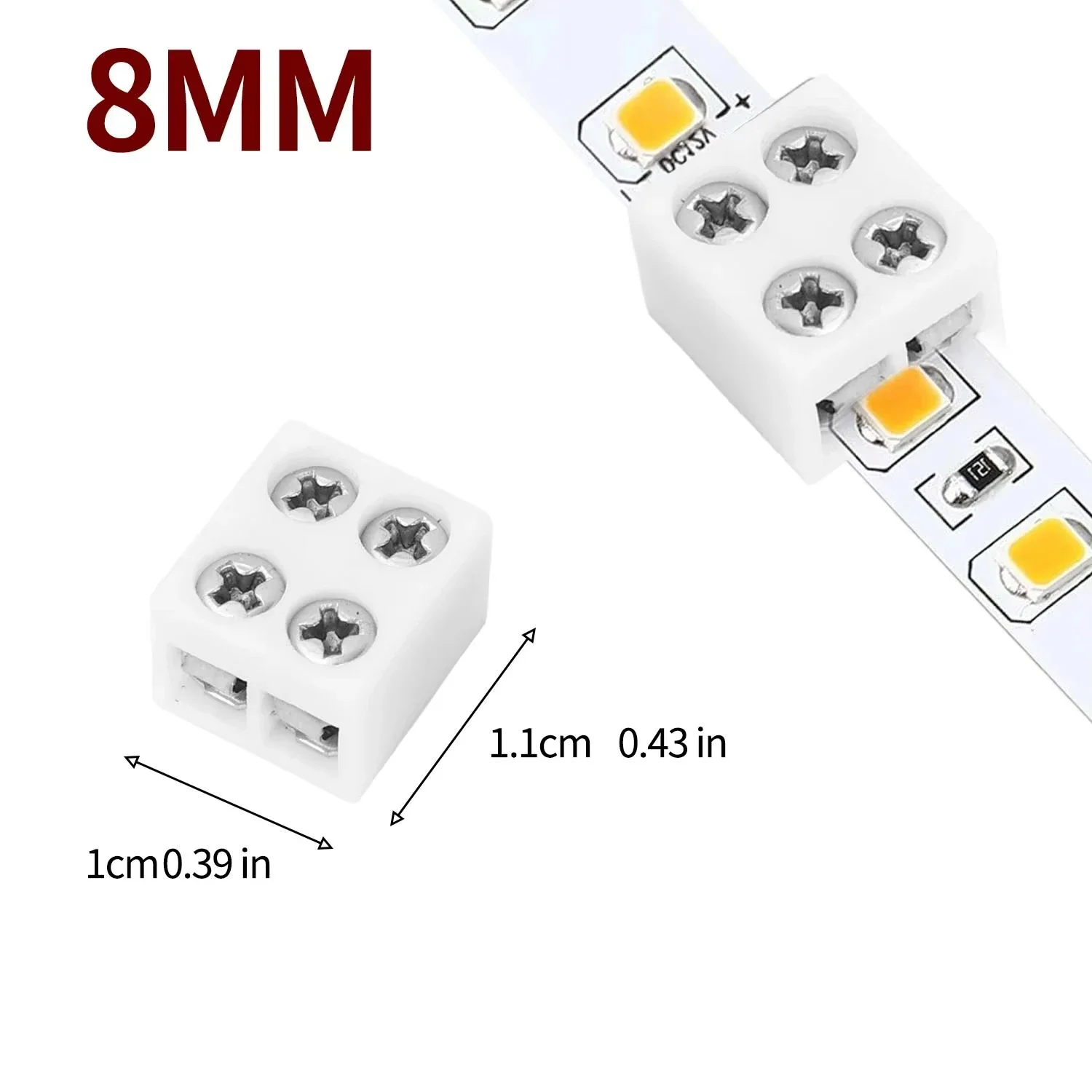 10 Stück LED-Streifen-Befestigungsclips Ohne Schweißen 8mm Anschlussklemme Universeller Bandverbinder Lichterketten-Schnellverbinder – Detail 14