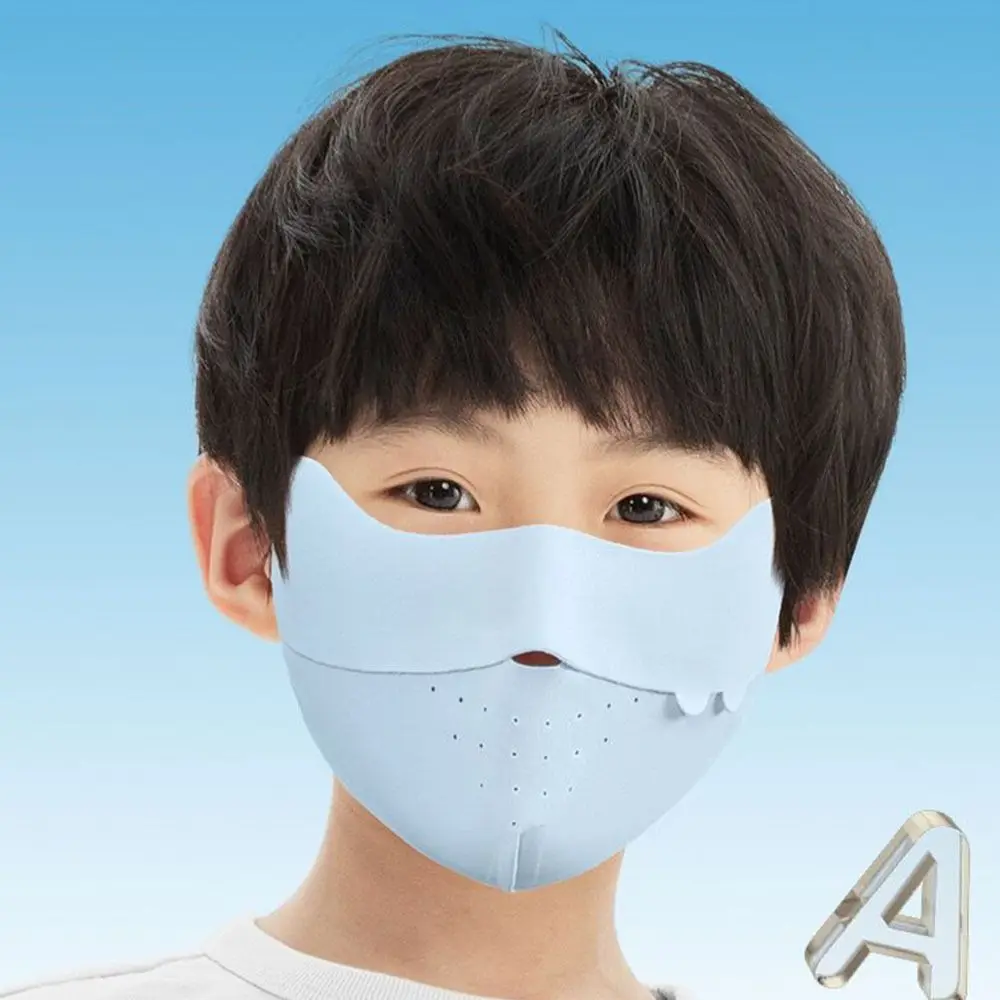 Ijs Zijde Masker Kinderen Zonwering Masker Nieuw Ademend Zonnemasker Anti-Uv Masker Verstelbaar Naadloos Masker