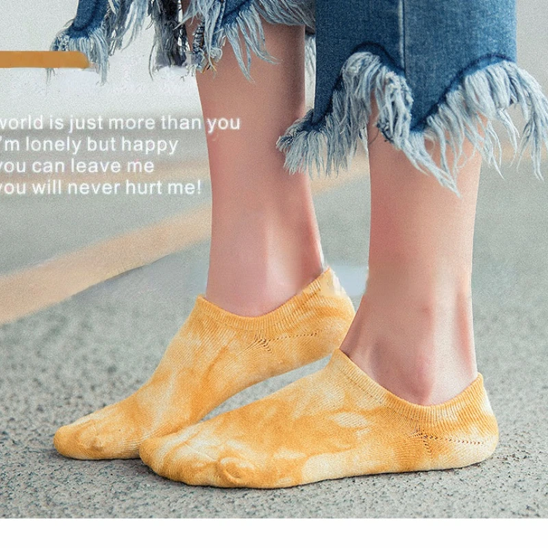 5 Pairs Men & Women Socks Breathable Sports Outdoor Camouflage Socks Solid Color Boat Socks Comfortable Cotton Ankle Socks Blend