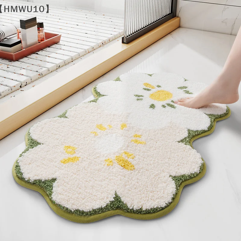 Cartoon Shaped Imitation Cashmere Entrance Mat, Household Bathroom And Kitchen Absorbent, Easy To Maintain, Non Slip Floor Mat