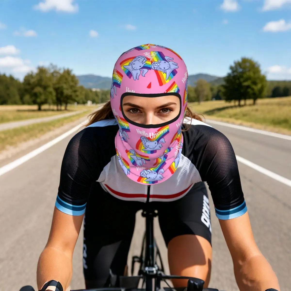 Hello Unicorn Breathable Thin Balaclava Full Face Mask Sun Protection Neck Gaiter For Motorcycle Fishing Outdoor