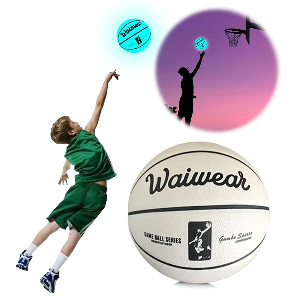 

Glow in The Dark Basketball Size 7 Luminous Basketball Training Basketball Gift for Boys Teenagers