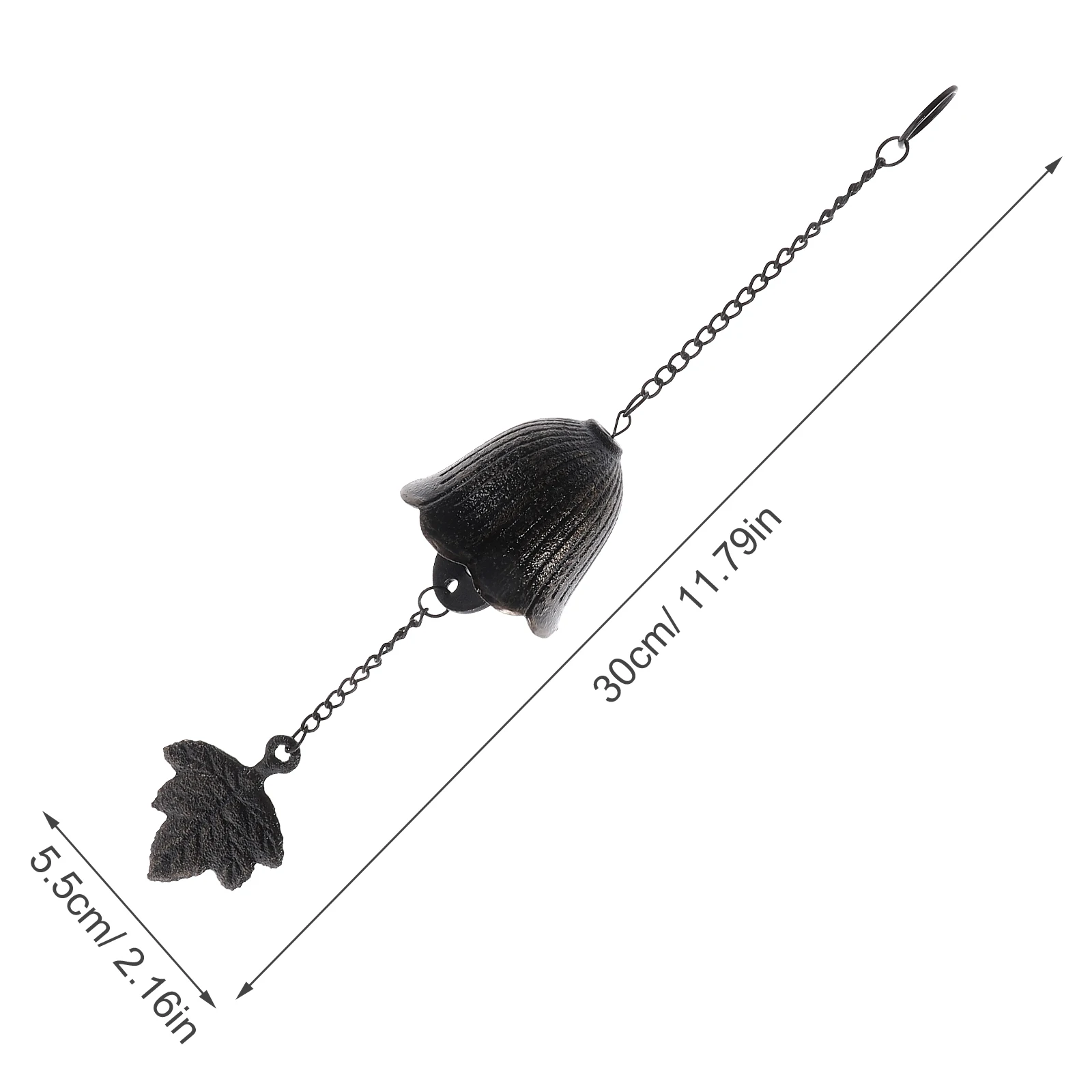 

1pc Retro Iron Wind Chime Maple Leaf Hanging For Balcony Temple Durable Cast Iron Wind Bell Simple Archaic Design