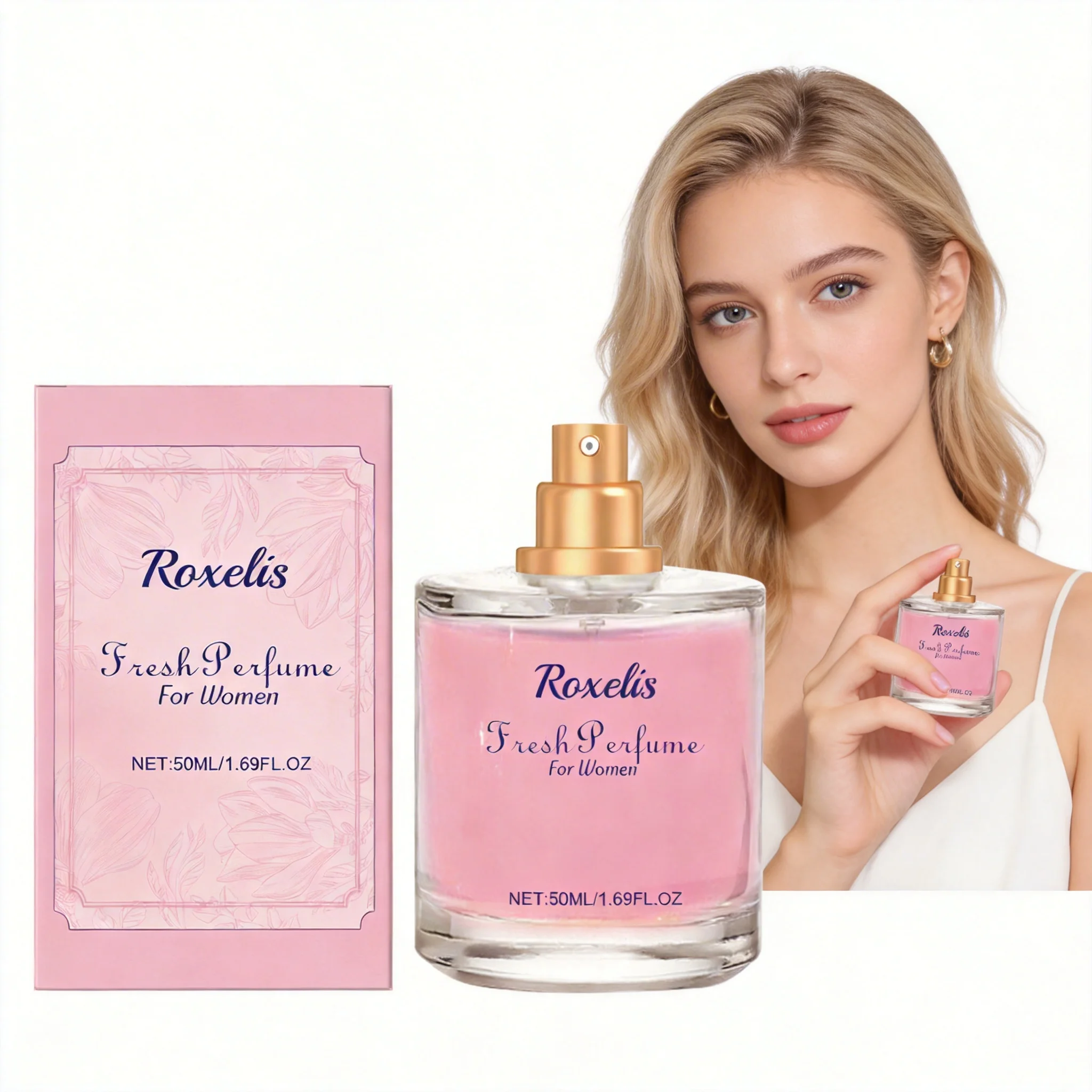 

ROXELIS 50ml Fresh Perfume For Women Lasting Charming Elegant With Orange Peel And Lotus Scent Natural Light Aroma Daily Use