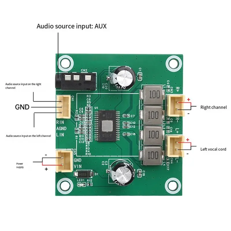 B31B TPA3116 Speaker Digital Module DC 5V-26V 2.0 Channel Digital Stereo Class D Audio Power Amplifier Board 50W+50W Stereo
