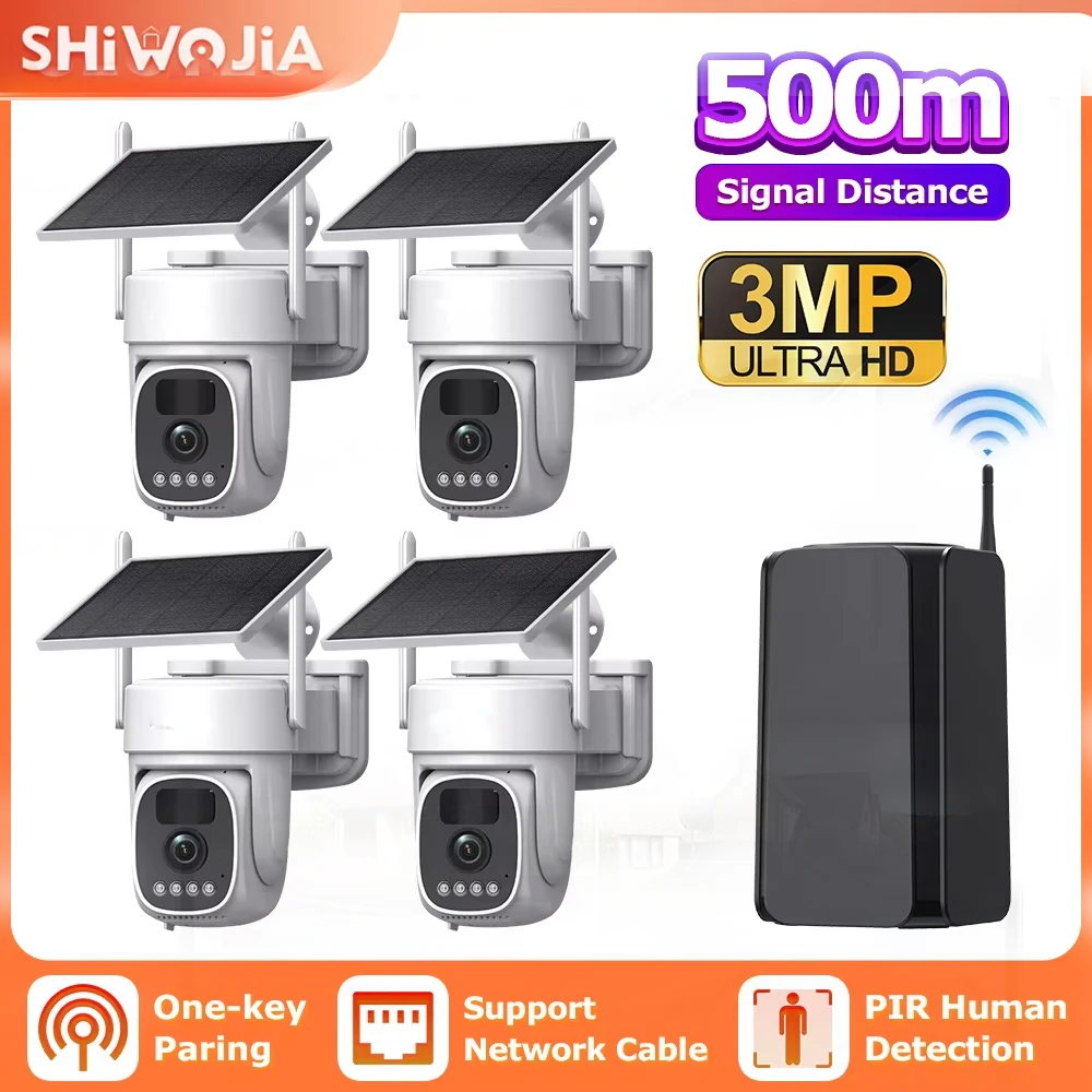 

Беспроводная Wi-Fi система видеонаблюдения SHIWOJIA 3MP на солнечной энергии с цветным ночным видением и перезаряжаемой батареей UBOX
