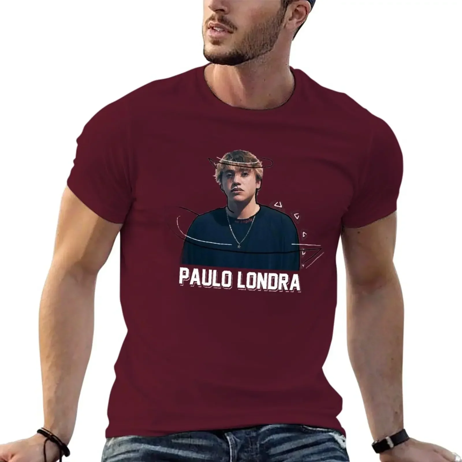 Paulo Londra T-Shirt customs design your own new edition vintage men workout shirt heavyweight Round Neck New Arrival Summer