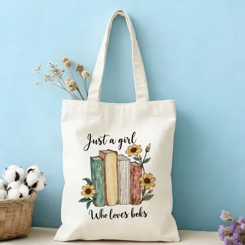 

Сумка-тоут с принтом для любителей книг, с надписью "Just A Who Loves Books", стильная сумка через плечо для ежедневных поездок на работу, путешествий и шоппинга.