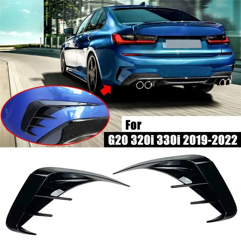 Car Rear Bumper Splitter Canard Spoiler For BMW 3 Series G20 G28 318I 320I 330I 2019-2022-A61E