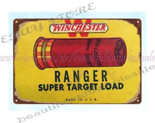 Ranger super target load gun ammo metal tin sign cool hunting ammogun