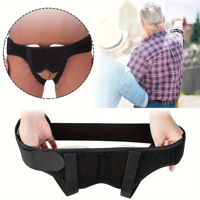 Men's Inguinal Hernia Support Belt Universal Left Right Fit Post-Surgery Medical Compression Belt for Recovery